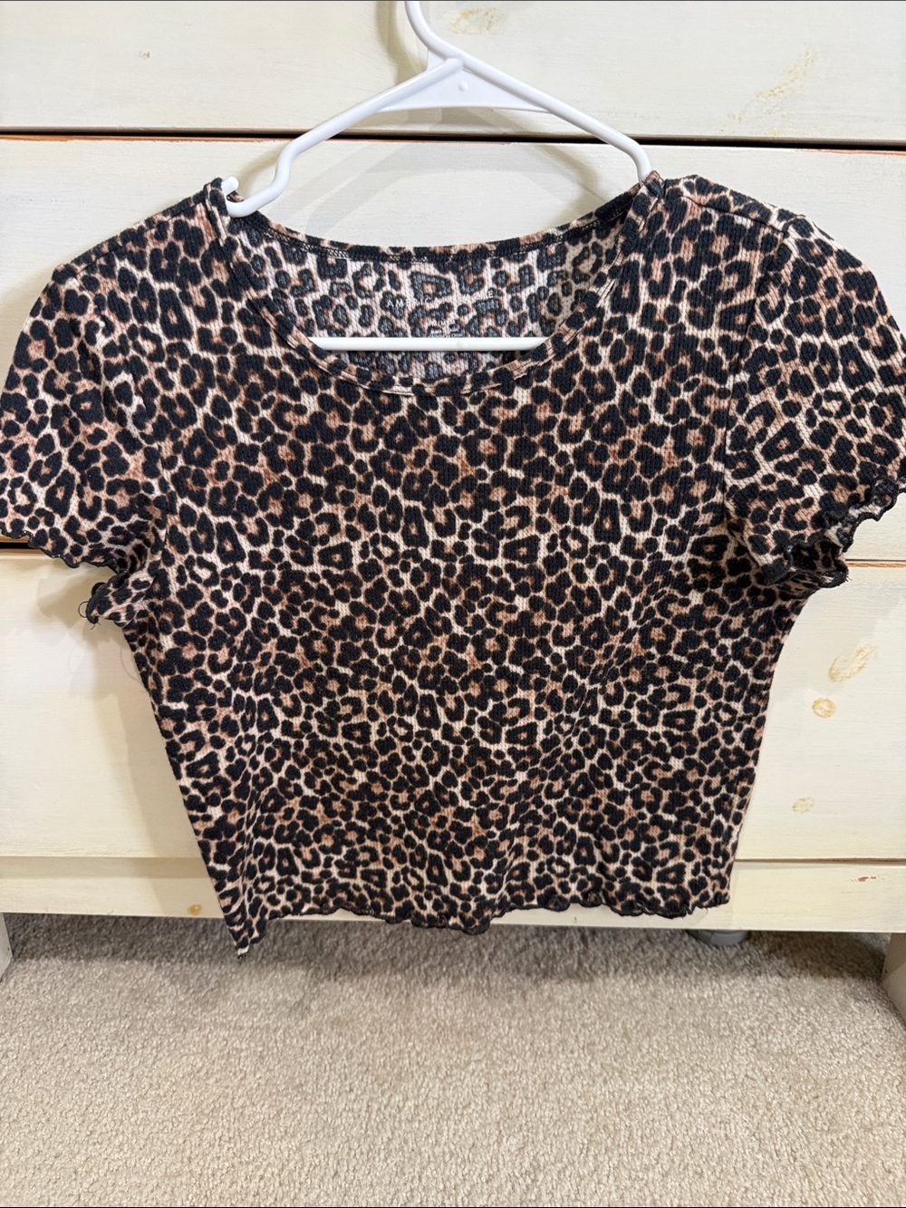 American Eagle Outfitters Leopard Print Crop Top - Brown & Black
